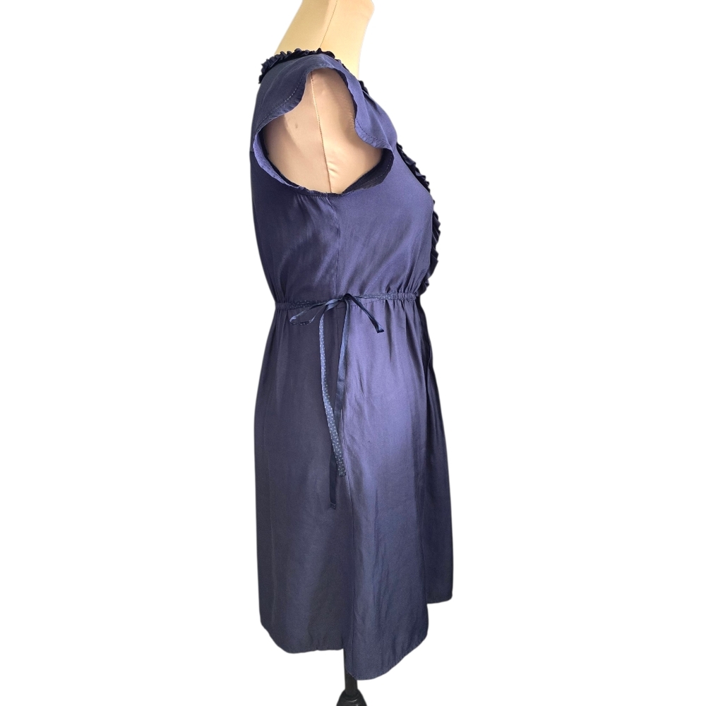 Women's American Eagle Outfitters Navy Ruffle Mini Dress - xs - Picture 6 of 9